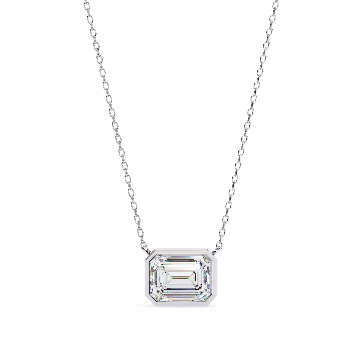 Elegant Emerald-Cut Bezel Pendant