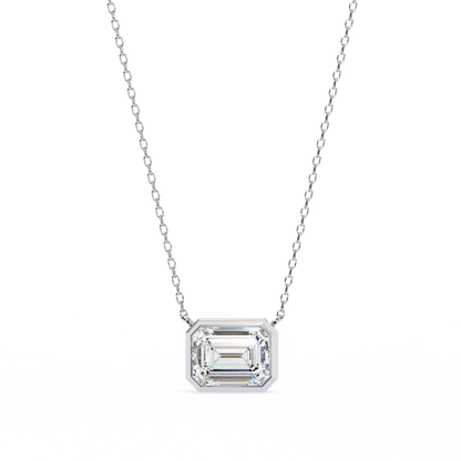 Elegant Emerald-Cut Bezel Pendant