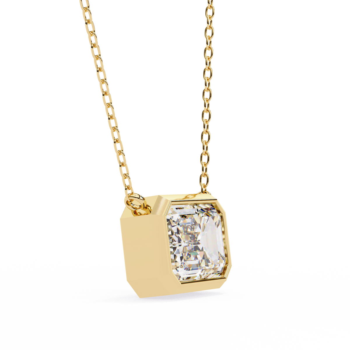 Elegant Emerald-Cut Bezel Pendant