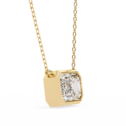 Elegant Emerald-Cut Bezel Pendant