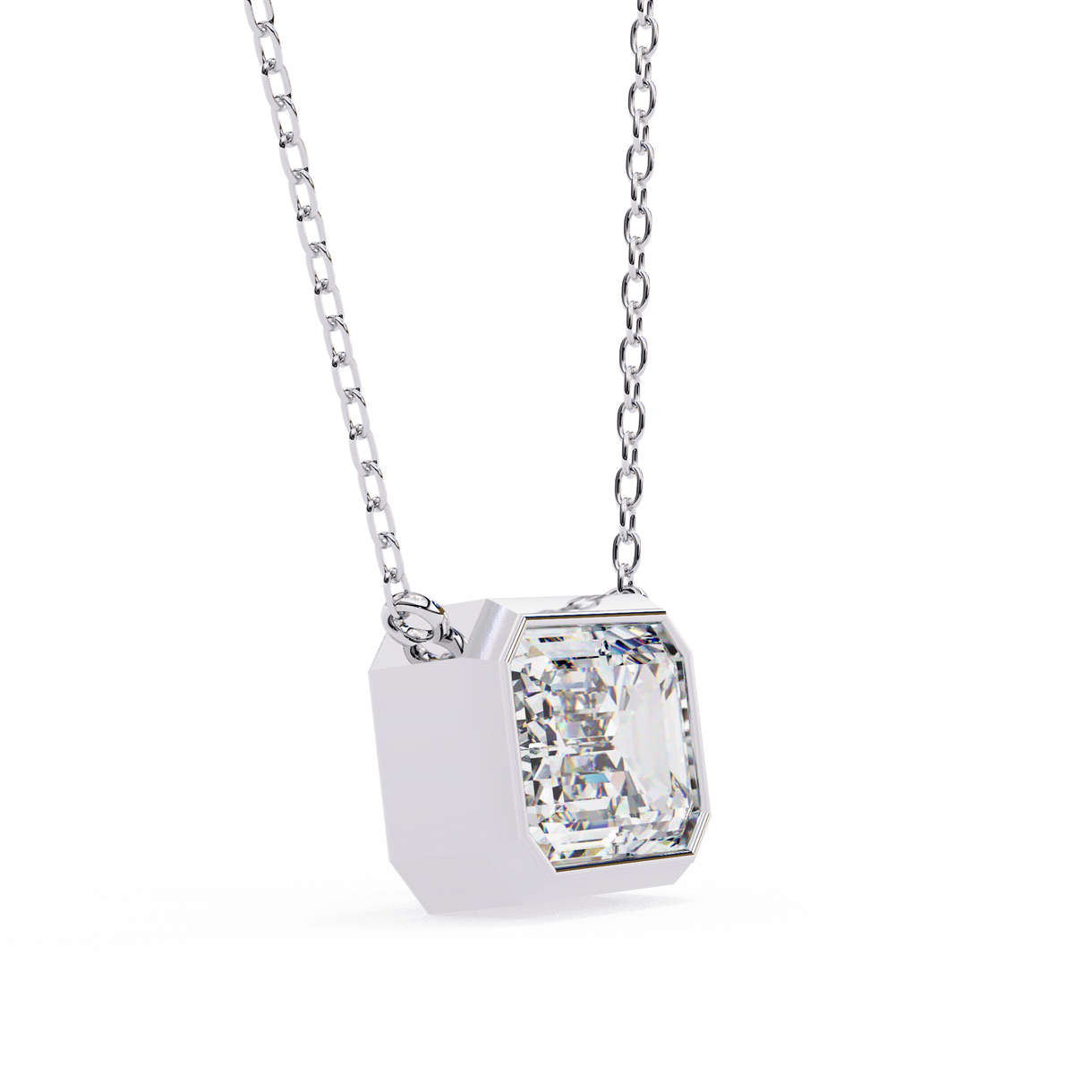 Elegant Emerald-Cut Bezel Pendant