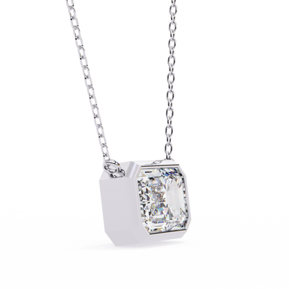 Elegant Emerald-Cut Bezel Pendant
