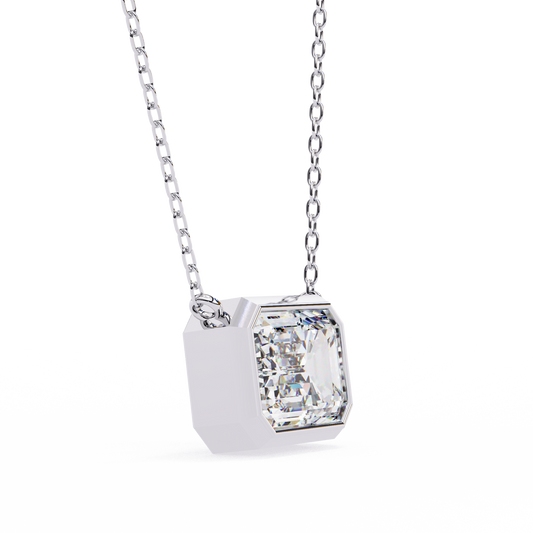 Elegant Emerald-Cut Bezel Pendant