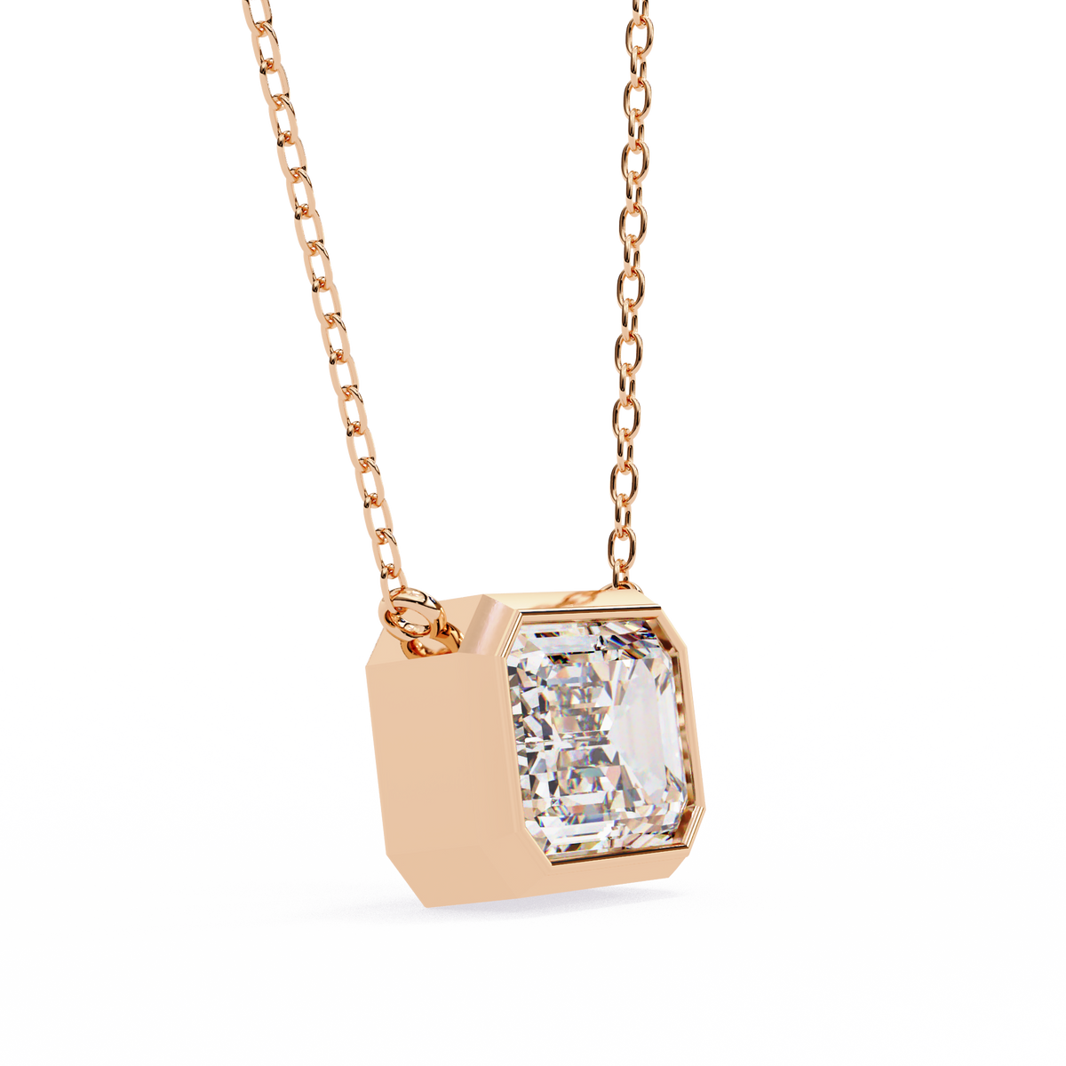 Elegant Emerald-Cut Bezel Pendant