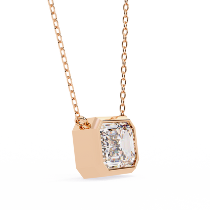 Elegant Emerald-Cut Bezel Pendant