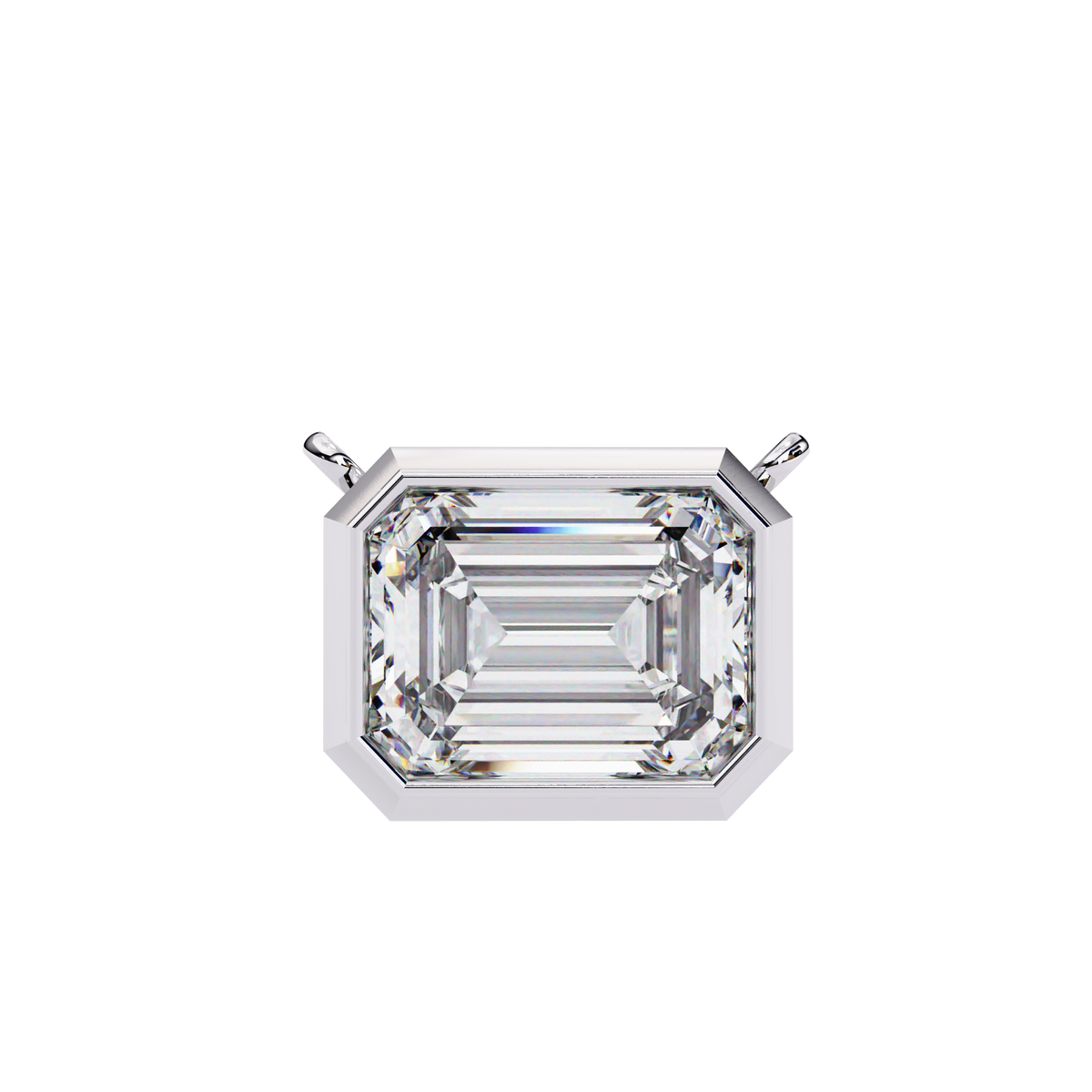 Elegant Emerald-Cut Bezel Pendant
