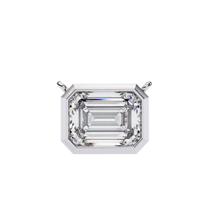 Elegant Emerald-Cut Bezel Pendant
