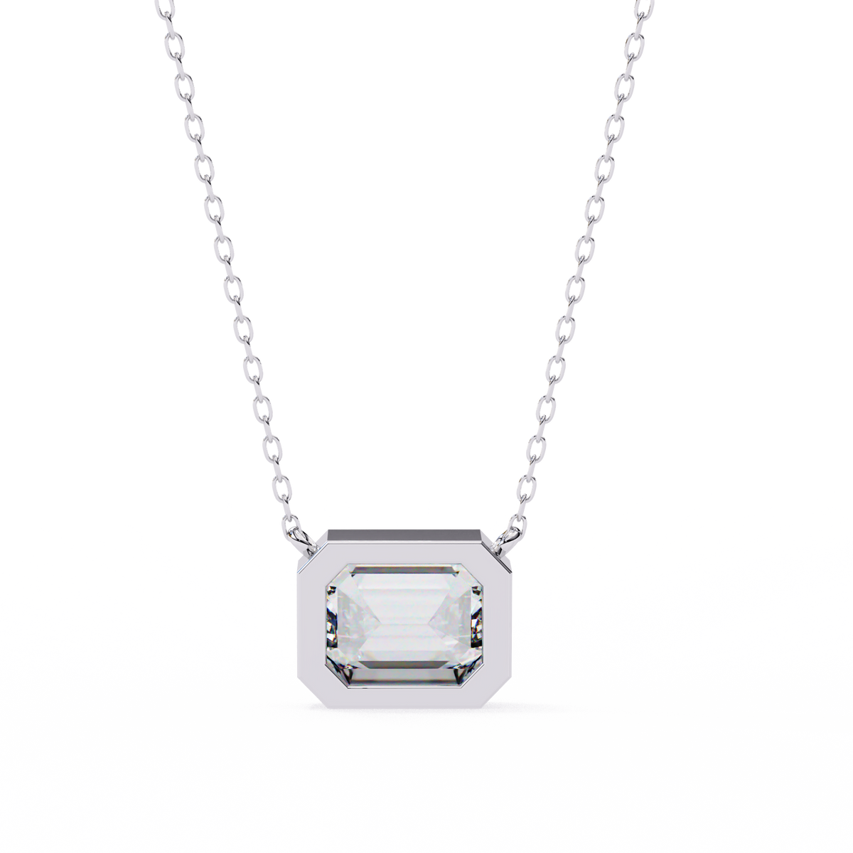 Elegant Emerald-Cut Bezel Pendant