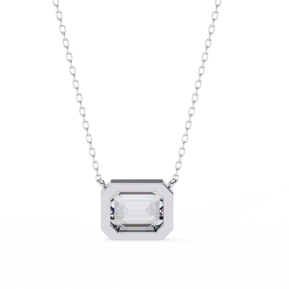 Elegant Emerald-Cut Bezel Pendant