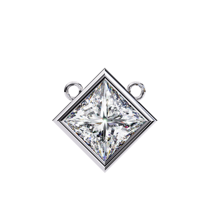 Radiant Princess Bezel-Set Diamond Solitaire Pendant