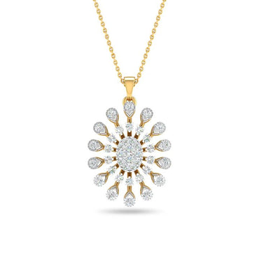 Diamond Starburst Cluster Pendant Necklace
