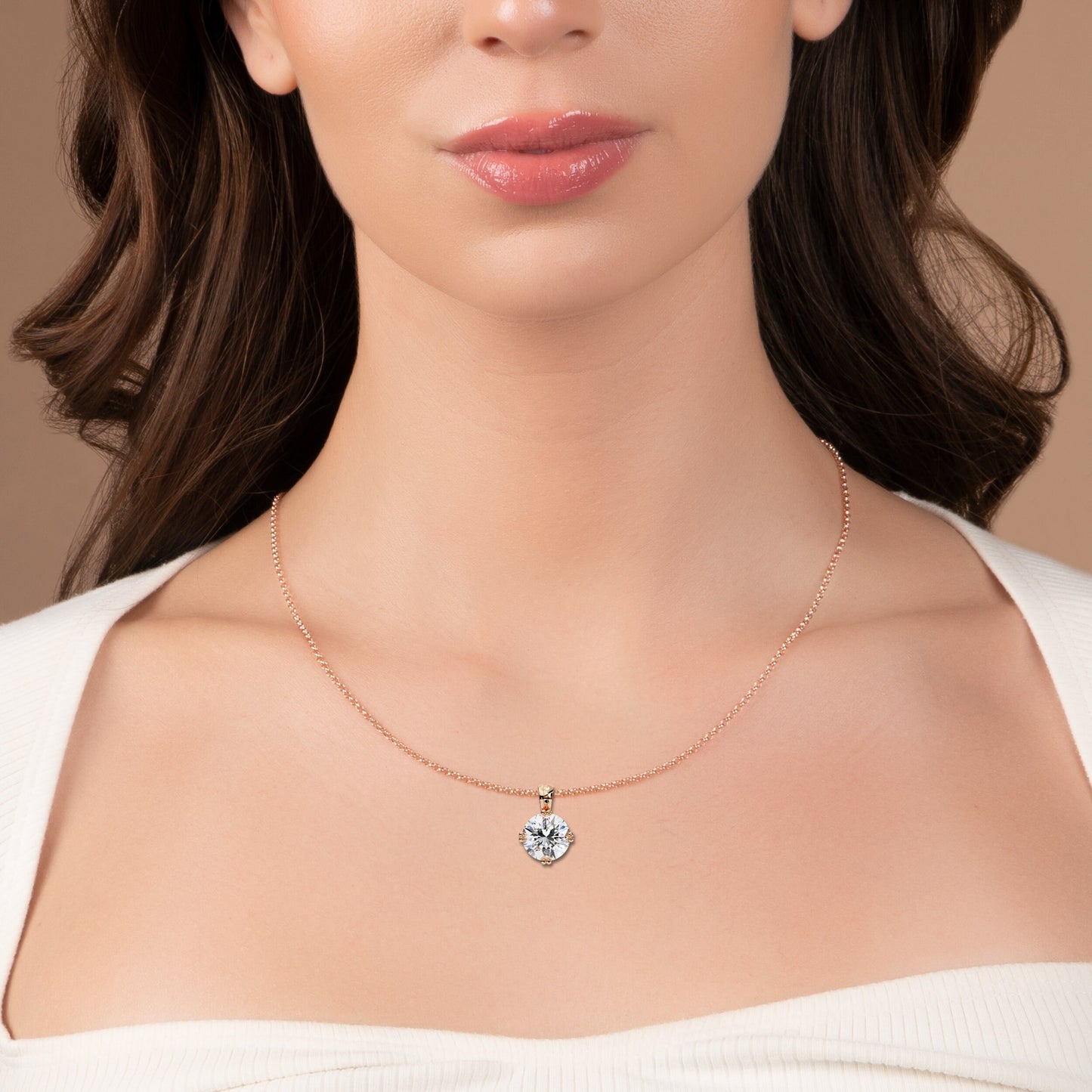 Brilliant Diamond Solitaire Necklace
