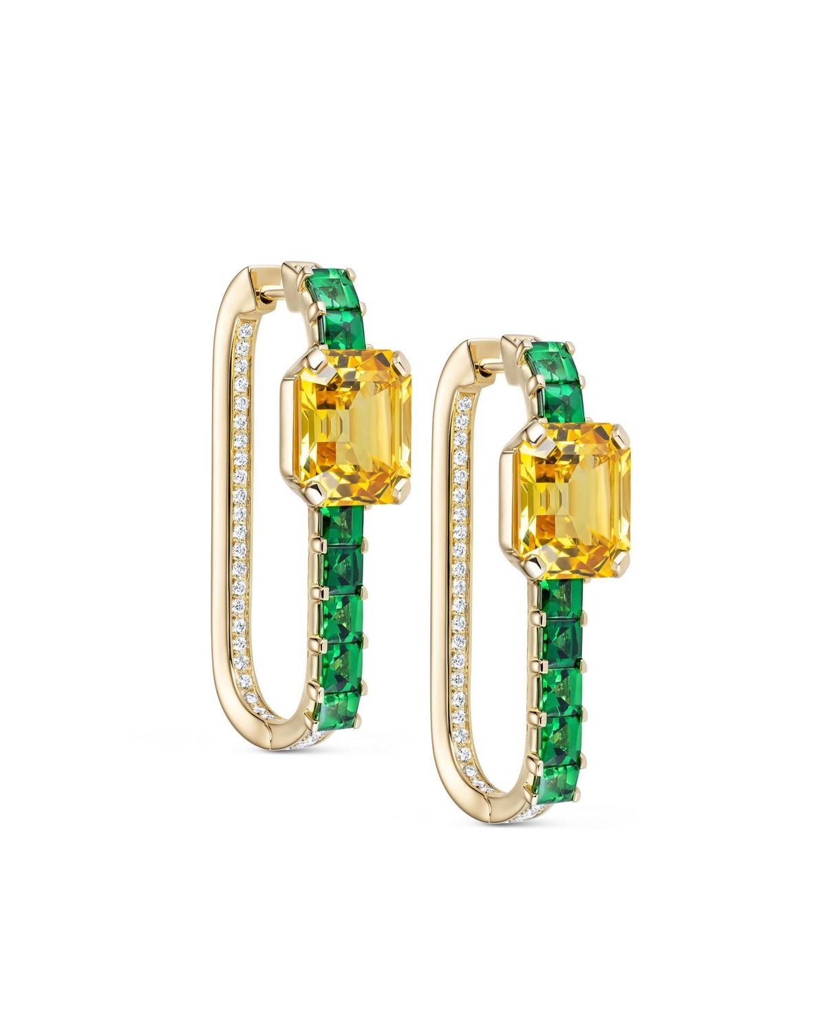 rectangular-shaped hoop earrings