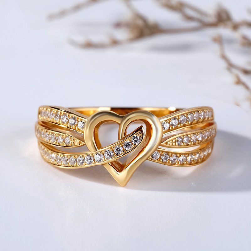 Romantic Heart Infinity Split-Shank Statement Ring