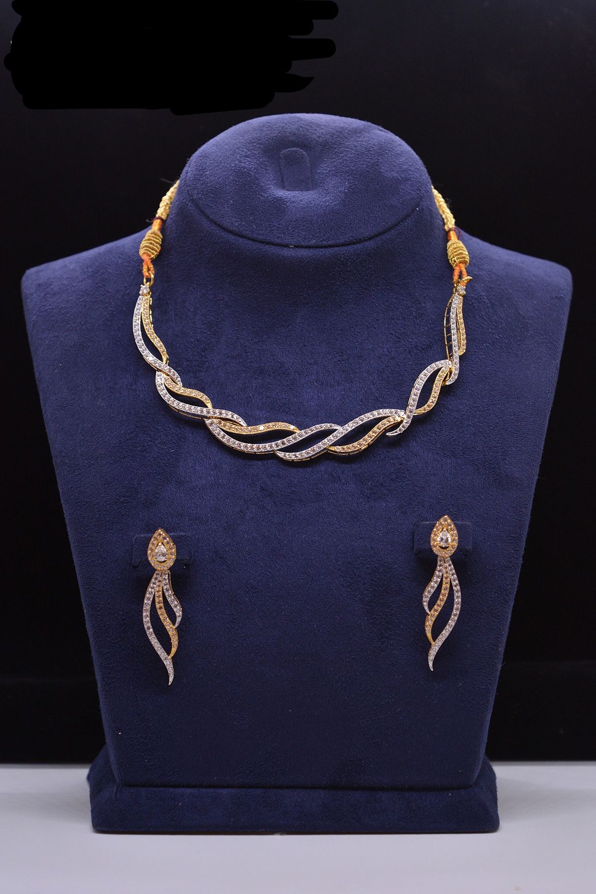 Elegant Intertwined Dual-Tone Necklace & Earring Set