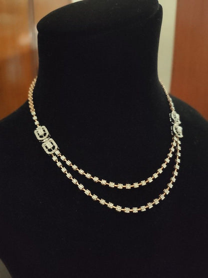 Exquisite Double-Strand Diamond Statement Necklace