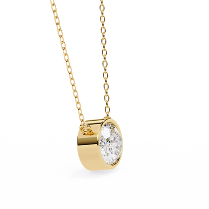 Classic Bezel-Set Oval Diamond Pendant