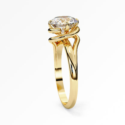 Round Lab Grown Diamond Solitaire Engagement Ring – 1.30ct D/E-VVS/VS -3EX | 10K 14K 18K Gold or Sterling Silver | Eco-Friendly Bridal & Anniversary Ring