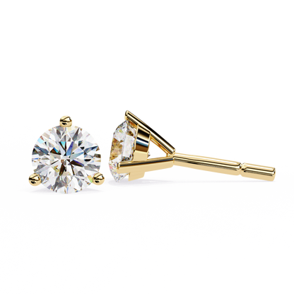 Classic Three-Prong Solitaire Diamond Stud Earrings
