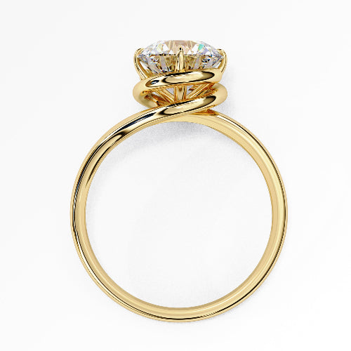Round Lab Grown Diamond Solitaire Engagement Ring – 1.30ct D/E-VVS/VS -3EX | 10K 14K 18K Gold or Sterling Silver | Eco-Friendly Bridal & Anniversary Ring