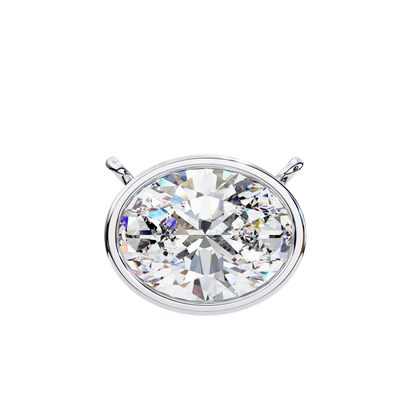 Classic Bezel-Set Oval Diamond Pendant