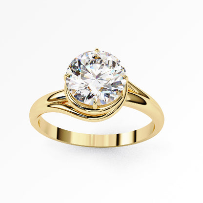 Round Lab Grown Diamond Solitaire Engagement Ring – 1.30ct D/E-VVS/VS -3EX | 10K 14K 18K Gold or Sterling Silver | Eco-Friendly Bridal & Anniversary Ring