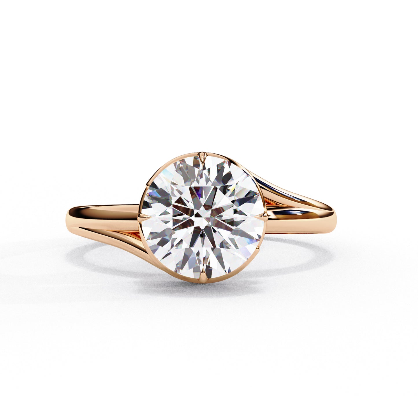 Round Lab Grown Diamond Solitaire Engagement Ring – 1.30ct D/E-VVS/VS -3EX | 10K 14K 18K Gold or Sterling Silver | Eco-Friendly Bridal & Anniversary Ring
