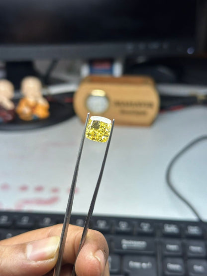 Fancy Yellow Cushion Cut Diamond