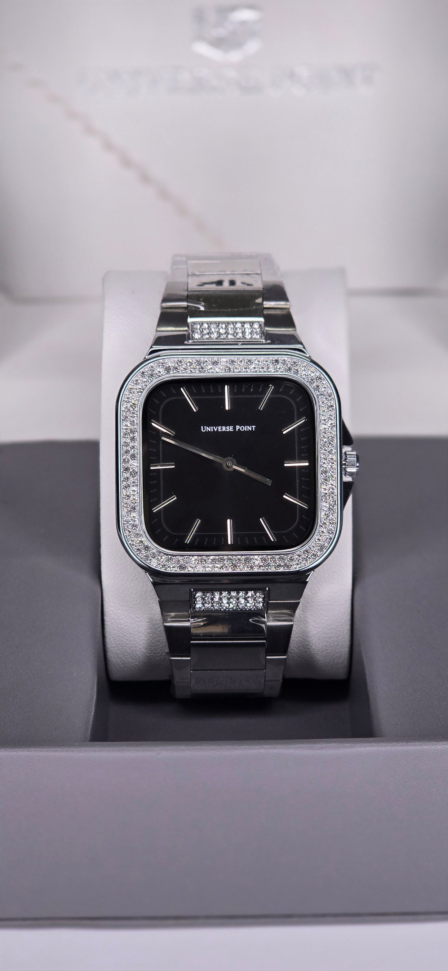 Universe Point Iced-Out Men’s/Unisex Silver Watch