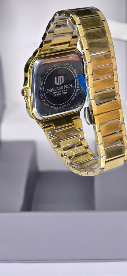 Men’s Gold-Tone Iced-Out Square Watch