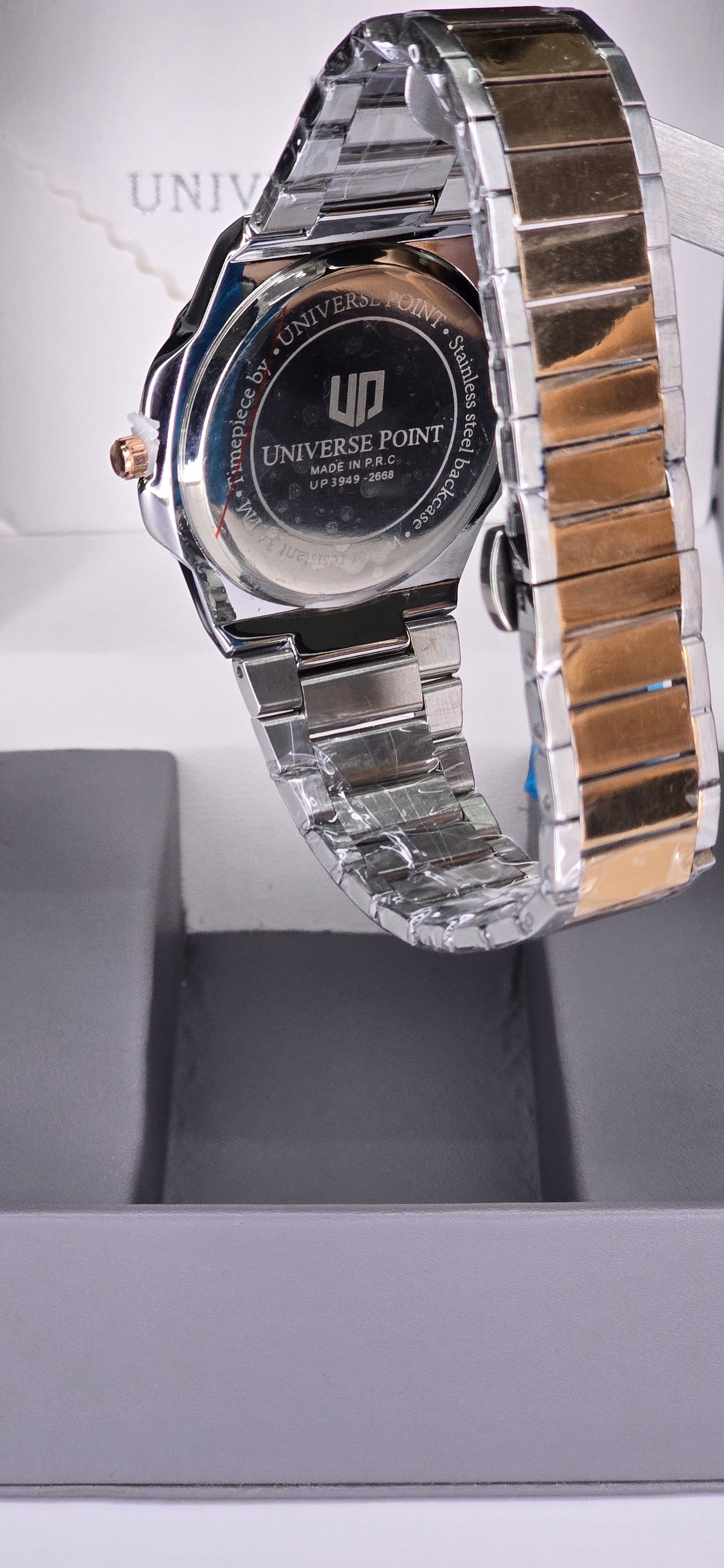 Luxury Two-Tone Crystal Octagon Watch for Men