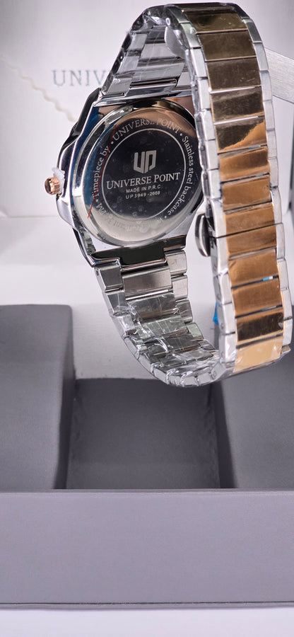 Luxury Two-Tone Crystal Octagon Watch for Men