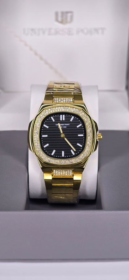 Gold & Crystal Men's Watch