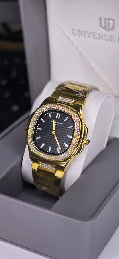 Gold & Crystal Men's Watch