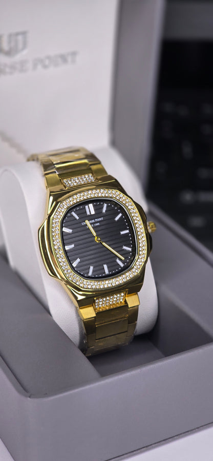 Gold & Crystal Men's Watch