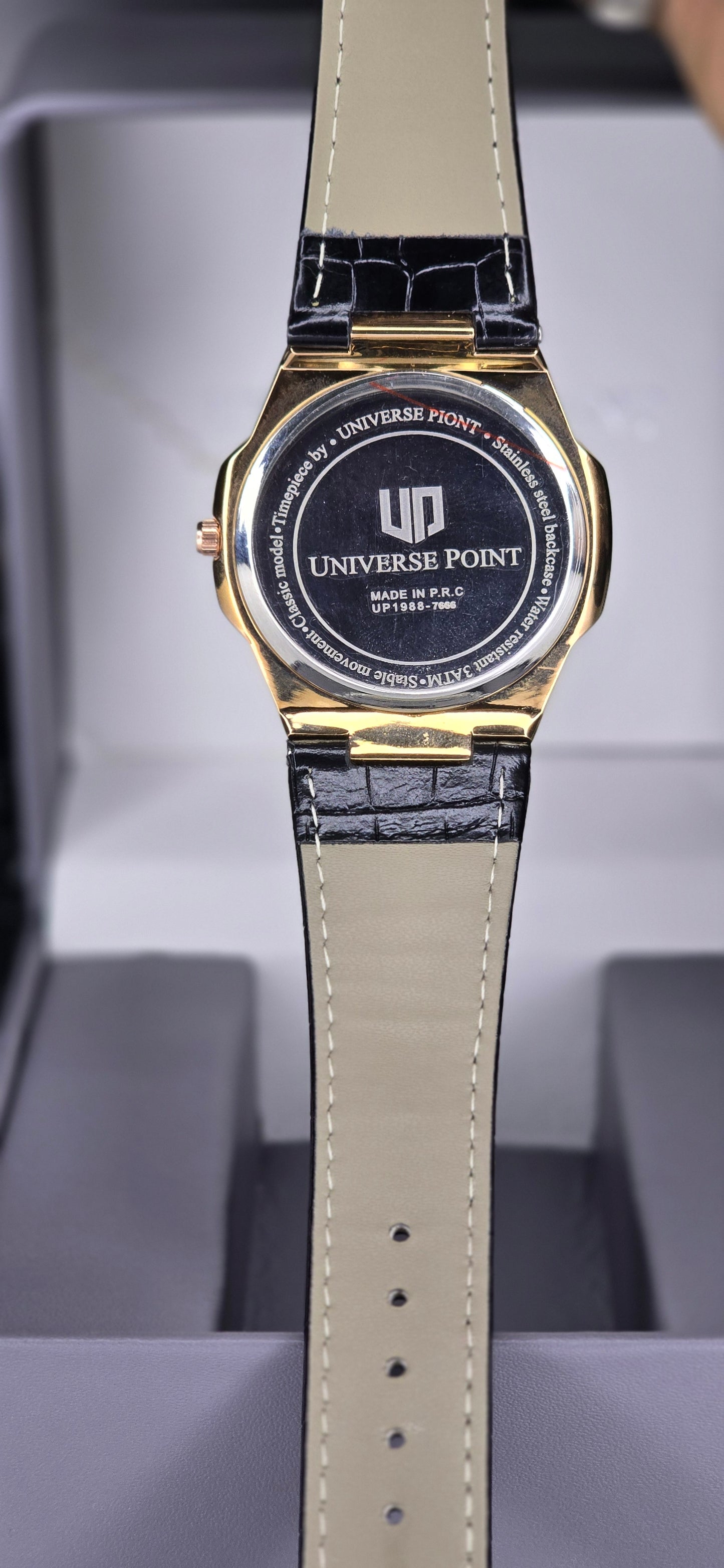 Men's Rose Gold Crystal Octagon Watch