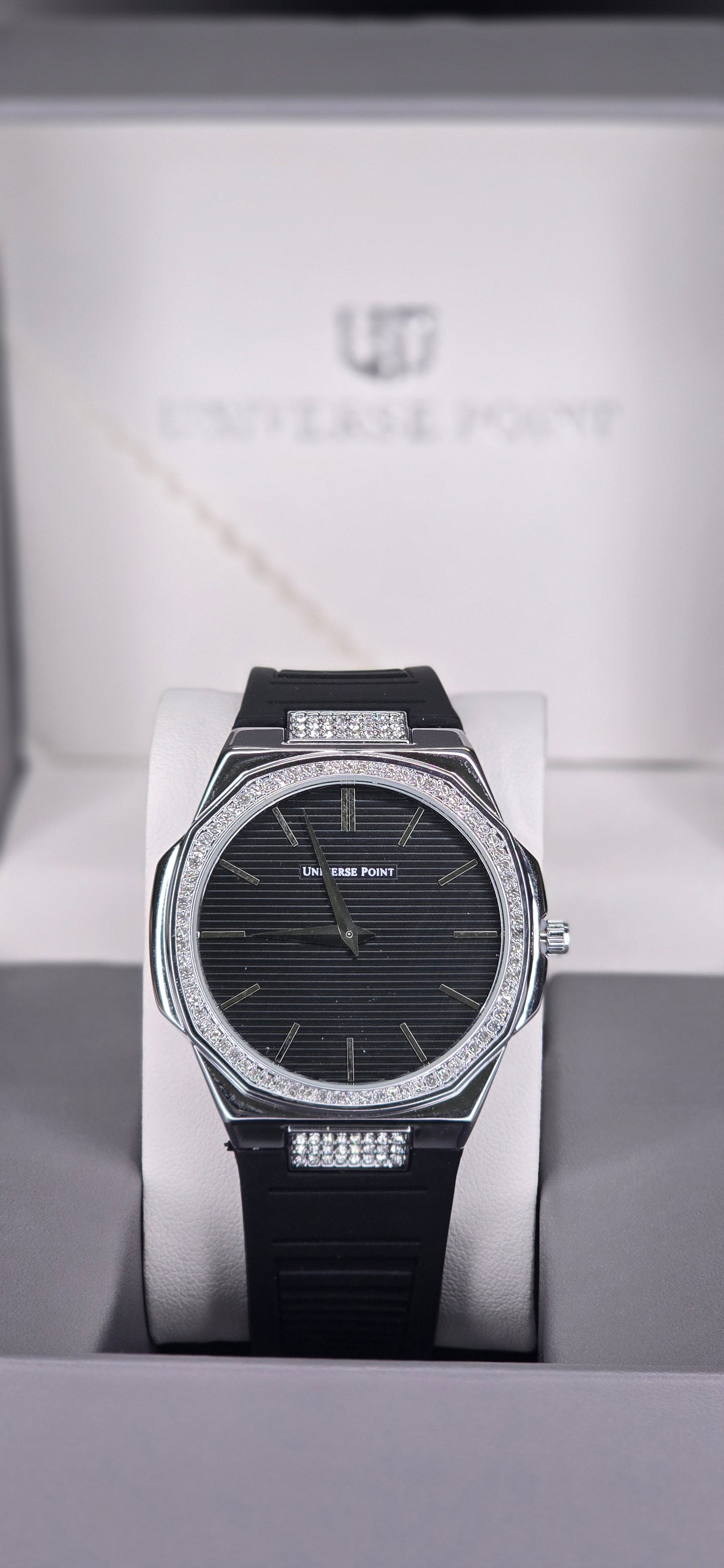 Crystal Bezel Quartz Watch