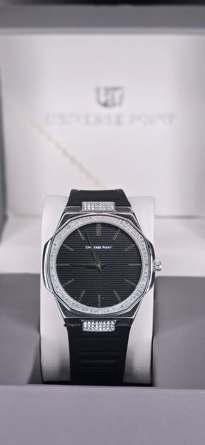 Crystal Bezel Quartz Watch