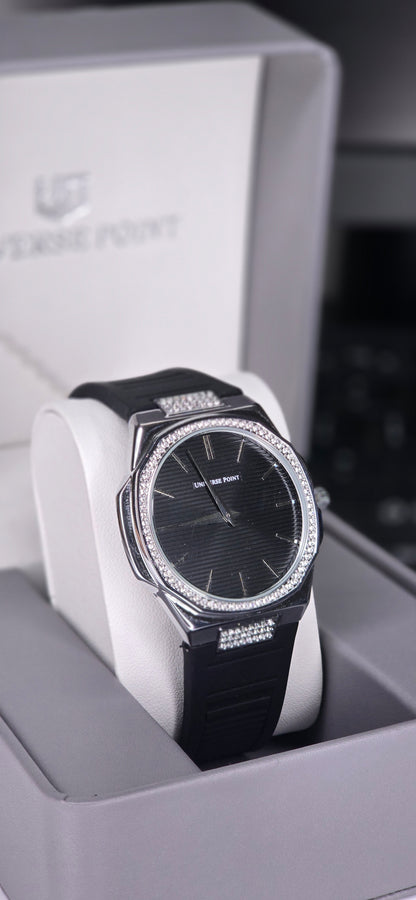 Crystal Bezel Quartz Watch