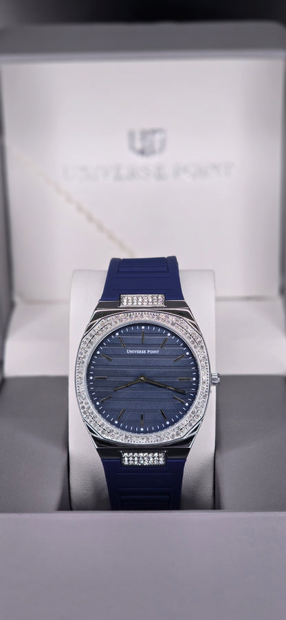 Crystal Octagon Blue Dial Men’s Watch