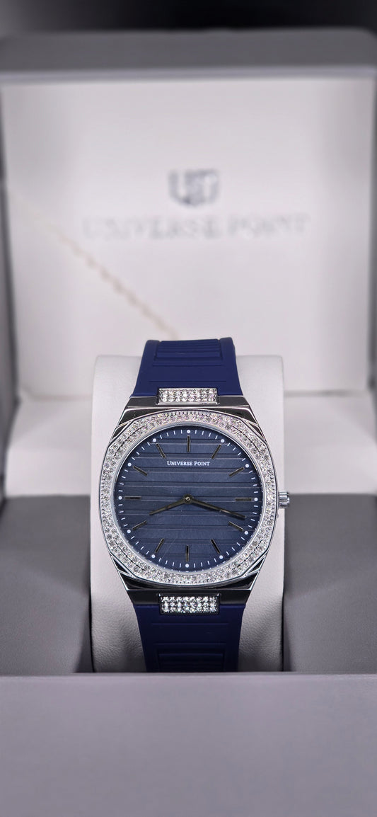 Crystal Octagon Blue Dial Men’s Watch