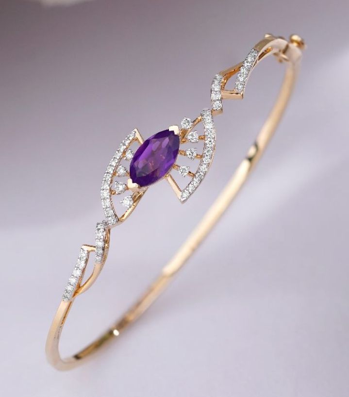 Diamond Accent Gold Bangle Bracelet
