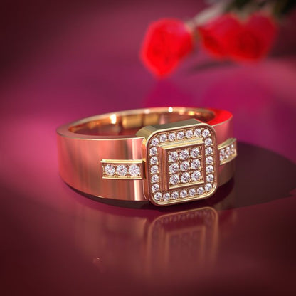 Elegance Geometric Diamond Statement Ring