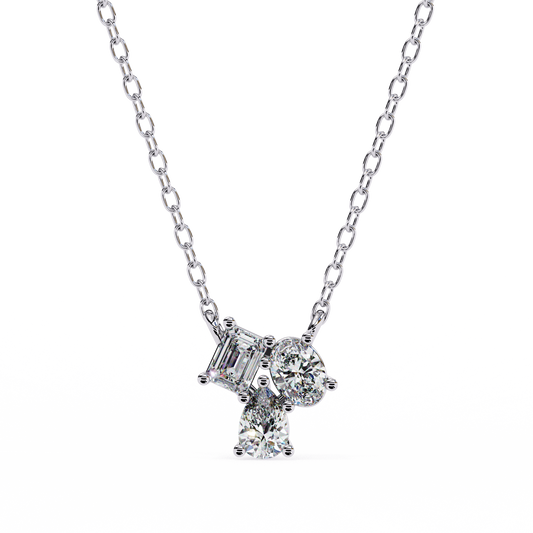 Tri-Cut Diamond Cluster Pendant