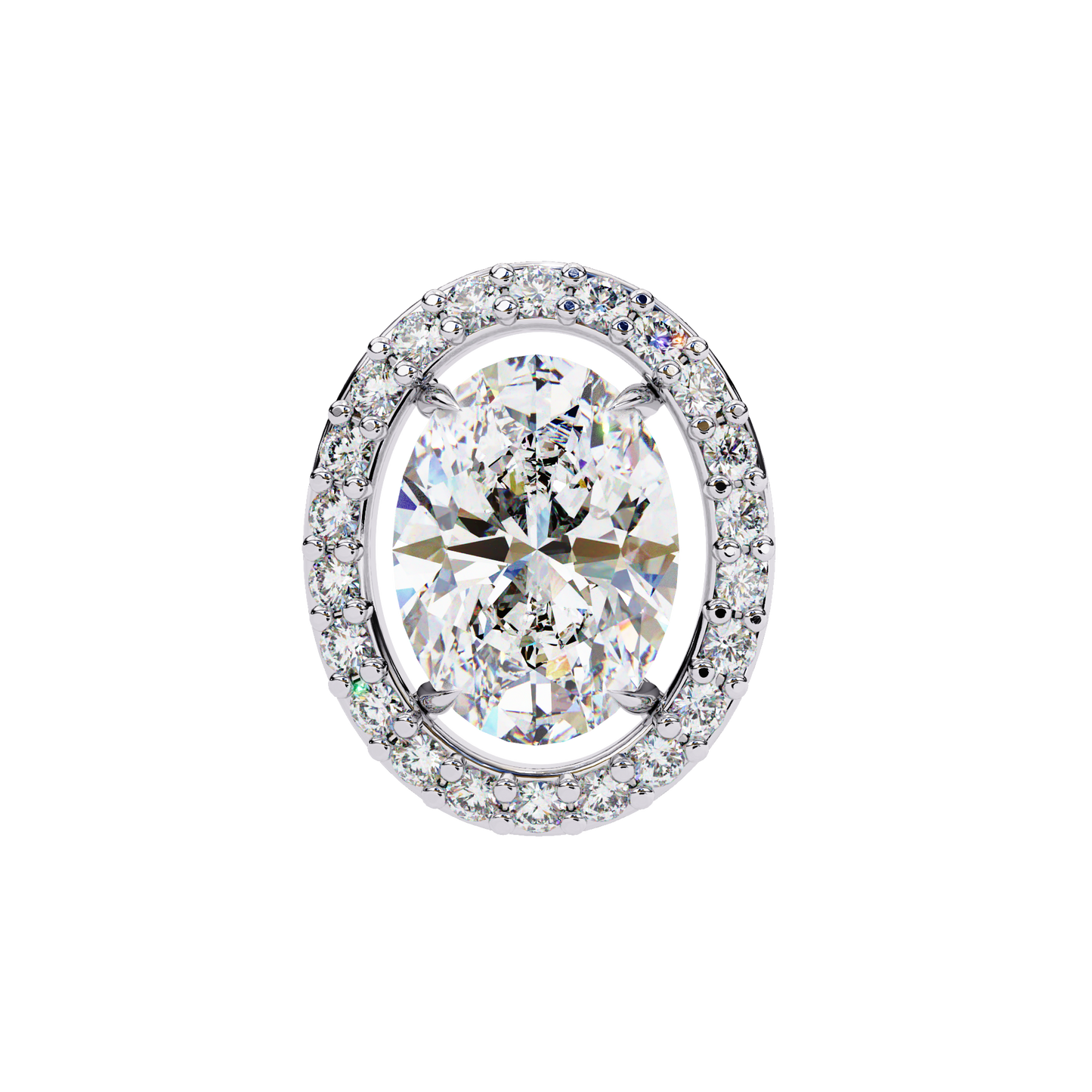 Oval Halo Diamond Stud Earrings