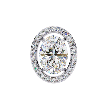 Oval Halo Diamond Stud Earrings
