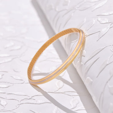 Modern Dual-Tone Gold Bangle