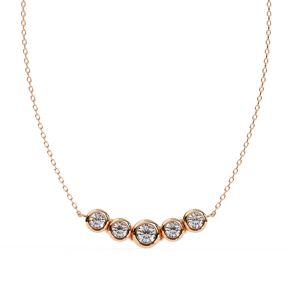 Diamond Bezel Station Necklace