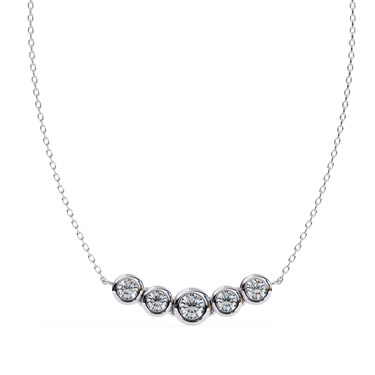 Diamond Bezel Station Necklace