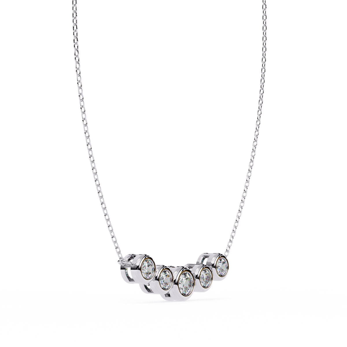 Diamond Bezel Station Necklace